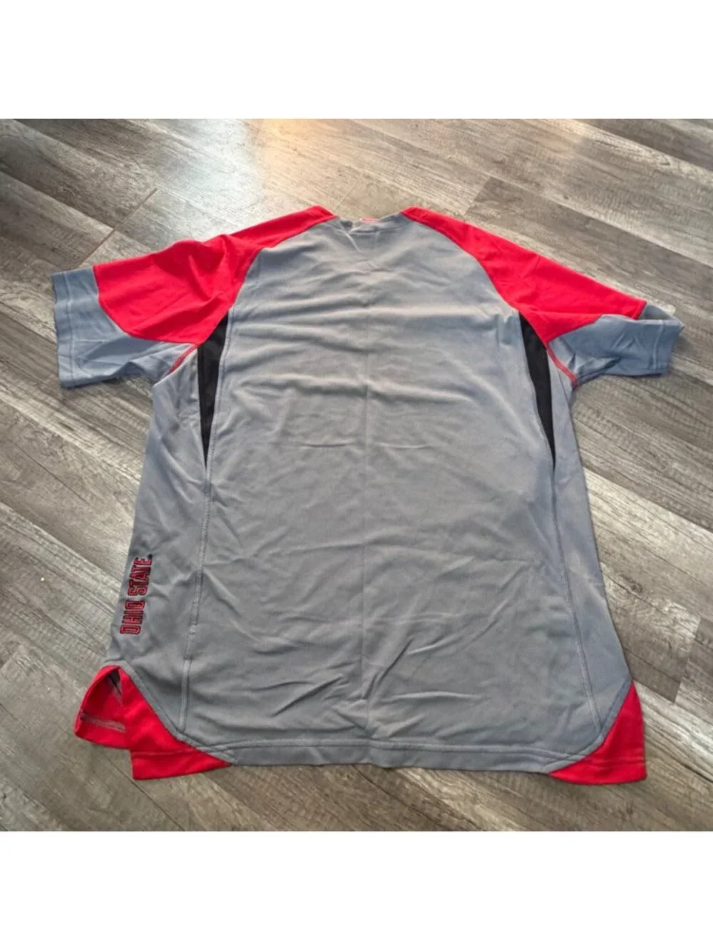 Nike Ohio State Buckeyes Gray & Red Dri-Fit Short Sleeve Shirt XL